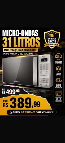 Microondas Brastemp garantia de 3 meses entrega grátis