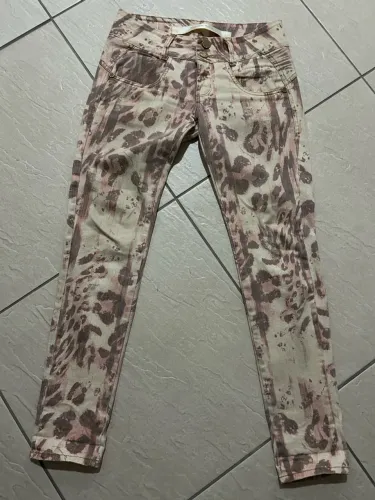 calça jeans morena rosa estampada 38