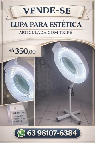 LUPA COM TRIPÉ ARTICULADO COM LED