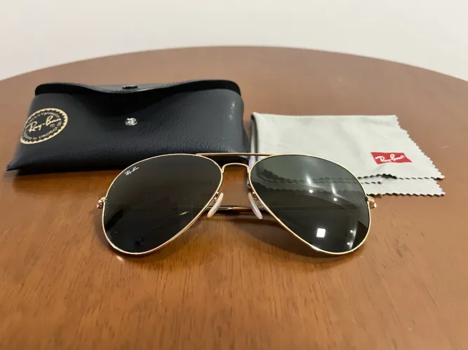 Óculos Rayban Aviator Dourado lente preta