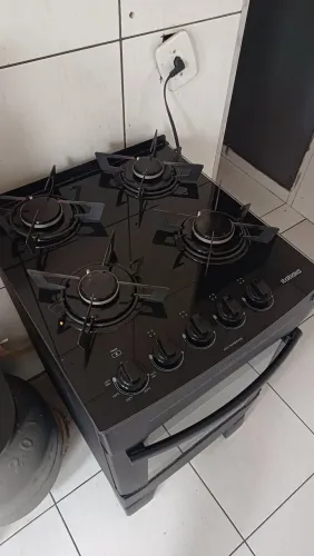 Fogão 4 Bocas Itatiaia Electra Glass Acendimento Automático Com Mesa de Vidro Preto