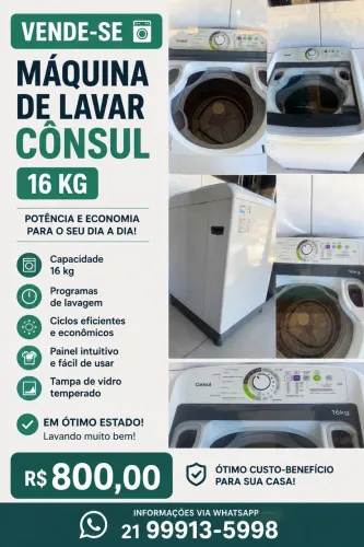 Máquina de lavar cônsul 16 kg