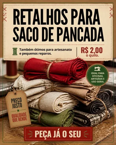 Retalhos de malha e tecido