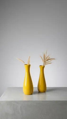 Par de vasos decorativos em cerâmica
