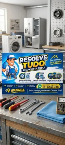 Consertos de máquinas, gás de geladeira, ar condicionado