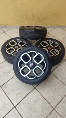 Rodas aro 15 da Fiat Furação 4x98 com pneus 185/55/15, Leia o anúncio todo cartão com Tx
