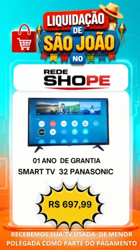 TV -LIQUIDAÇÃO DE SÃO JOÃO NO REDE SHOPE MOSSORO- COM GARANTIA + FRETE GRÁTIS