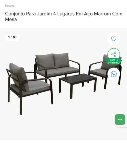 Jogo de poltronas com 4 peças para sacadas, varandas e espaço gourmet 