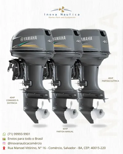Motores 40HP Yamaha - Manual, Elétrica, Comando