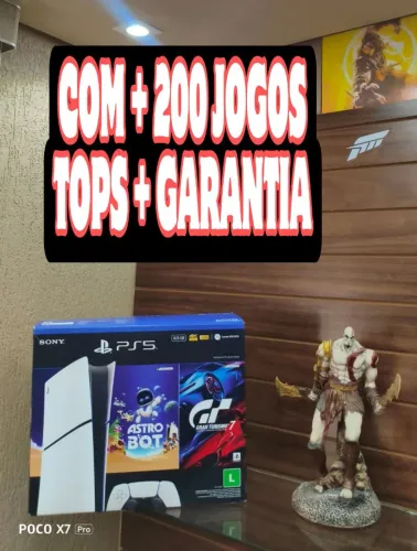PS5 SLIM +  GARANTIA + 200 JOGOS TOPS
