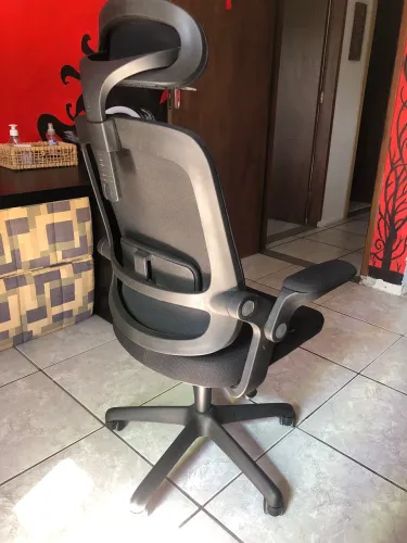 Cadeira Escritório DT3 Moira Ergonomica Preta Reclinável com Apoio Lombar Ajustável