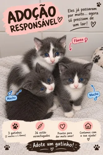 Adoção responsável de gatinhos