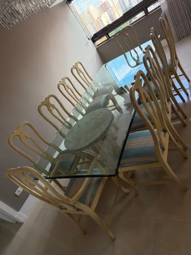 Cadeiras luxuosas para sala de jantar em madeira maciça