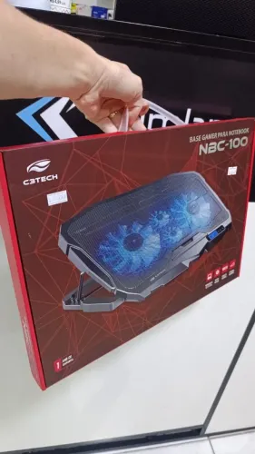 Base para notebook 17,3 Gamer nbc-100bk c3tech Ajustável - 4 Ventiladores - Loja Coimbra 