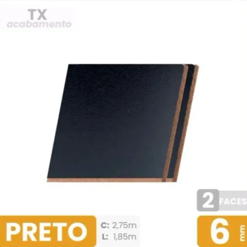 CHAPAS MDF PRETO TX 06MM