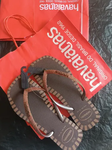 Chinelo Havaiana Original Com Glitter, N°37, Nova!