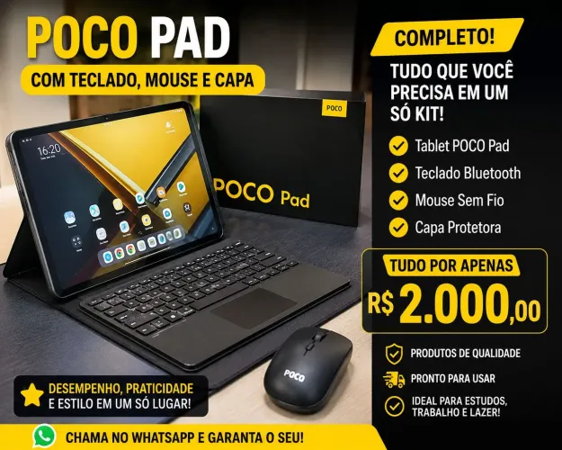 Tablet poco pad xaoime 12.1 tela Gigante 