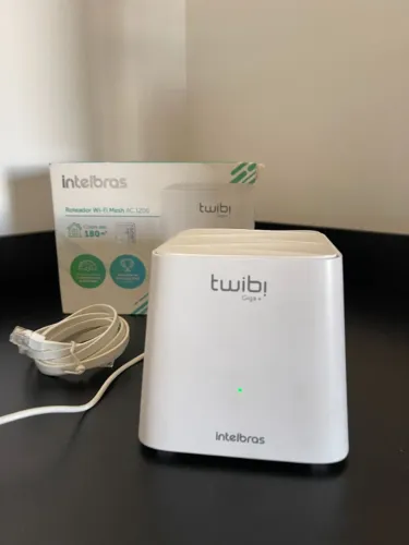 Roteador Twibi Giga+ AC1200 Mesh Wi-Fi Intelbras - Completo na Caixa