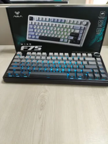 Teclado Mecânico AULA F75 ? 75%, Sem Fio, Hot-Swap