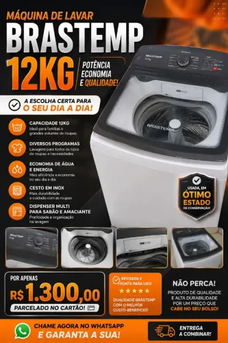 Máquina de Lavar 12KG Brastemp