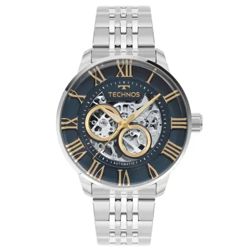 Relógio Technos Masculino Automático Skeleton Prata - G3265AS/1A
