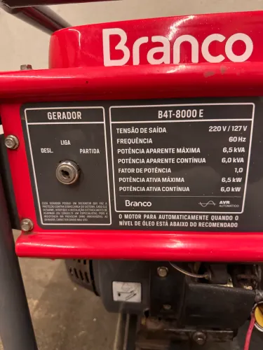 Gerador 6.5 KVA Branco Partida Elétrica