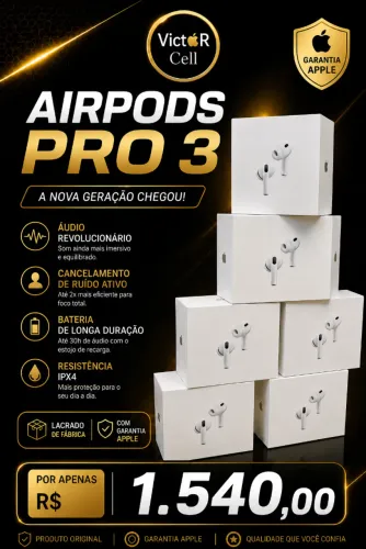 AirPods Pro 3 Lacrado | Garantia 1 Ano 