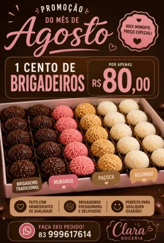 Cento de docinho por apenas 80,00