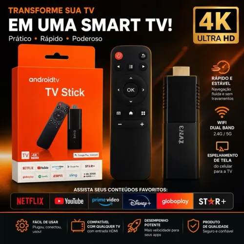 Tv Stick Wi-fi Smart Tv Android Hdmi Tv Box Fire Tv Stick Preto por 150 reais