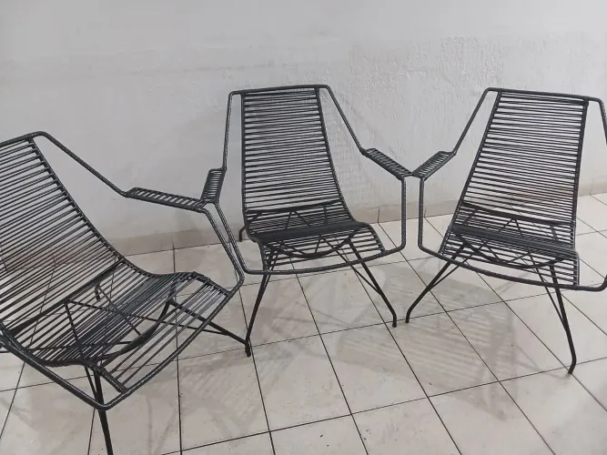 Cadeiras de ferro e nylon - R$100,00 cada