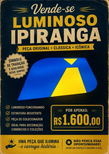 Luminoso Letreiro Ipiranga Original Restaurado