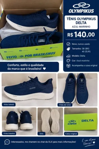 TÊNIS OLYMPIKUS DELTA NOVO, NUNCA USADO!