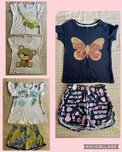 Lote de 33 peças de roupas menina de 3 a 5 anos