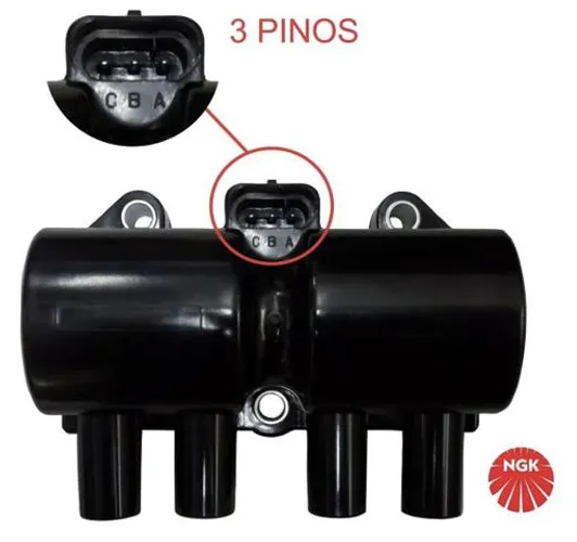Bobina De Ignição Corsa Celta Prisma Meriva Montana 3 Pinos
