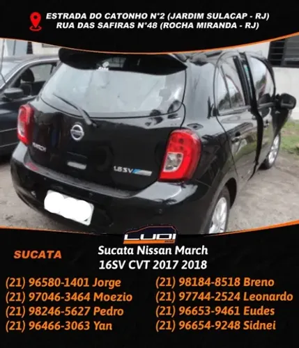Sucata Nissan March 16SV Cvt 2017 2018