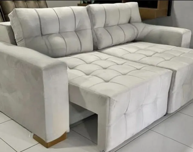 Sofa retratil em sued veludo super confortável 1.90