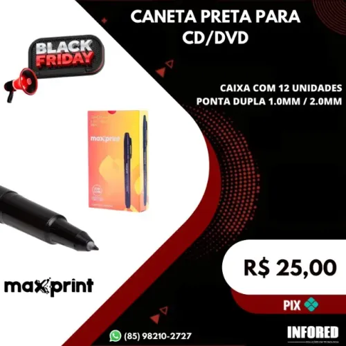 Caneta para CD/DVD preta