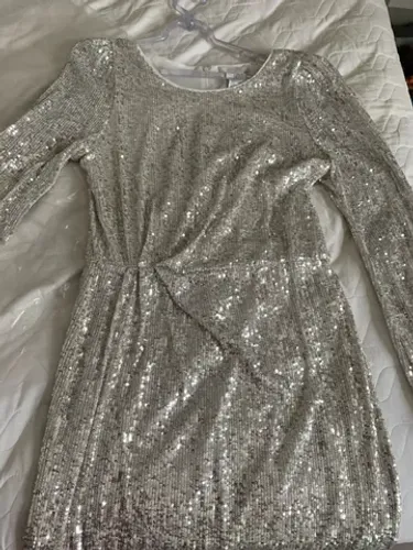 Vestido paetê prata