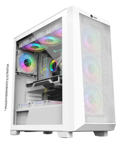 Gabinete Gamer Branco Full ATX 4 Fans RGB GB1780