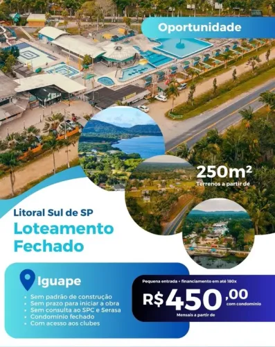 Lotes em Iguape R$299,99