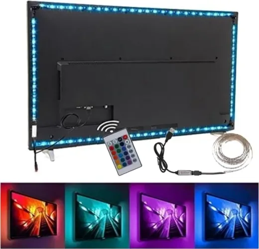 fita led rgbw 50x50 com usb , ideal para usar em tvs , pc e linha gamer ( alto brilho )