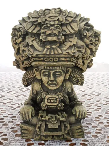 ESTATUETA DECORAÇÃO ESCULTURA ARTE RÚSTICO INCA MEXICANO CENTRO DE MESA ANTIGUIDADE PEDRA.