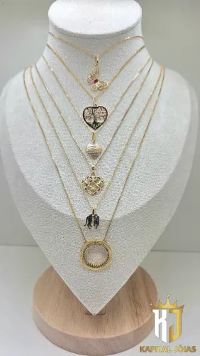 GARGANTILHA FEMININAS EM OURO 18K NOVAS PRONTA ENTREGA 