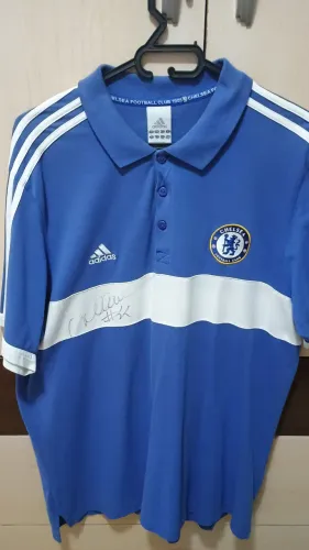 Camisa De Viagem Chelsea 2014 com a assinatura do jogador Willan, Tam G original da Adidas