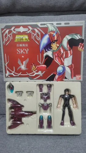 Boneco Shô da Armadura de aço do Céu, vintage, diecast Banda HK, cavaleiros do zodíaco