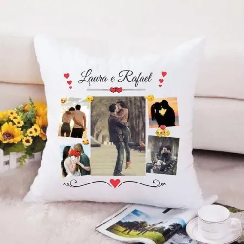 Almofada Personalizada Laura e Rafael - Presente Romântico