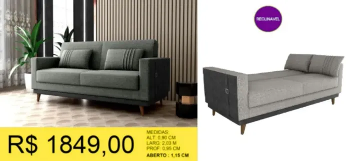 SOFA CAMA A PRONTA-ENTREGA