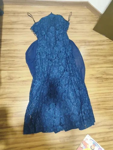 Vestido azul marinho longo pp