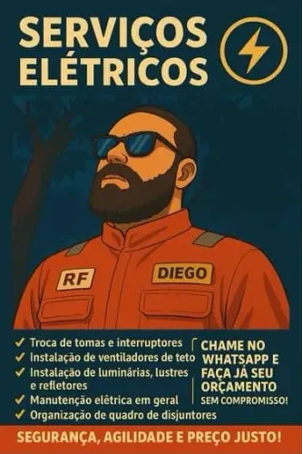 Eletricista, instalação e reparos na parte elétrica 
