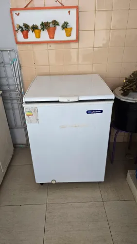 freezer metalfrio horizontal 166l 1 porta branca dupla ação